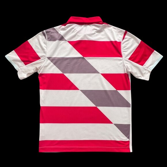 Nike Golf Dri-Fit Tour Performance Polo Shirt Mens S Red White Color Block Mesh - Picture 4 of 9